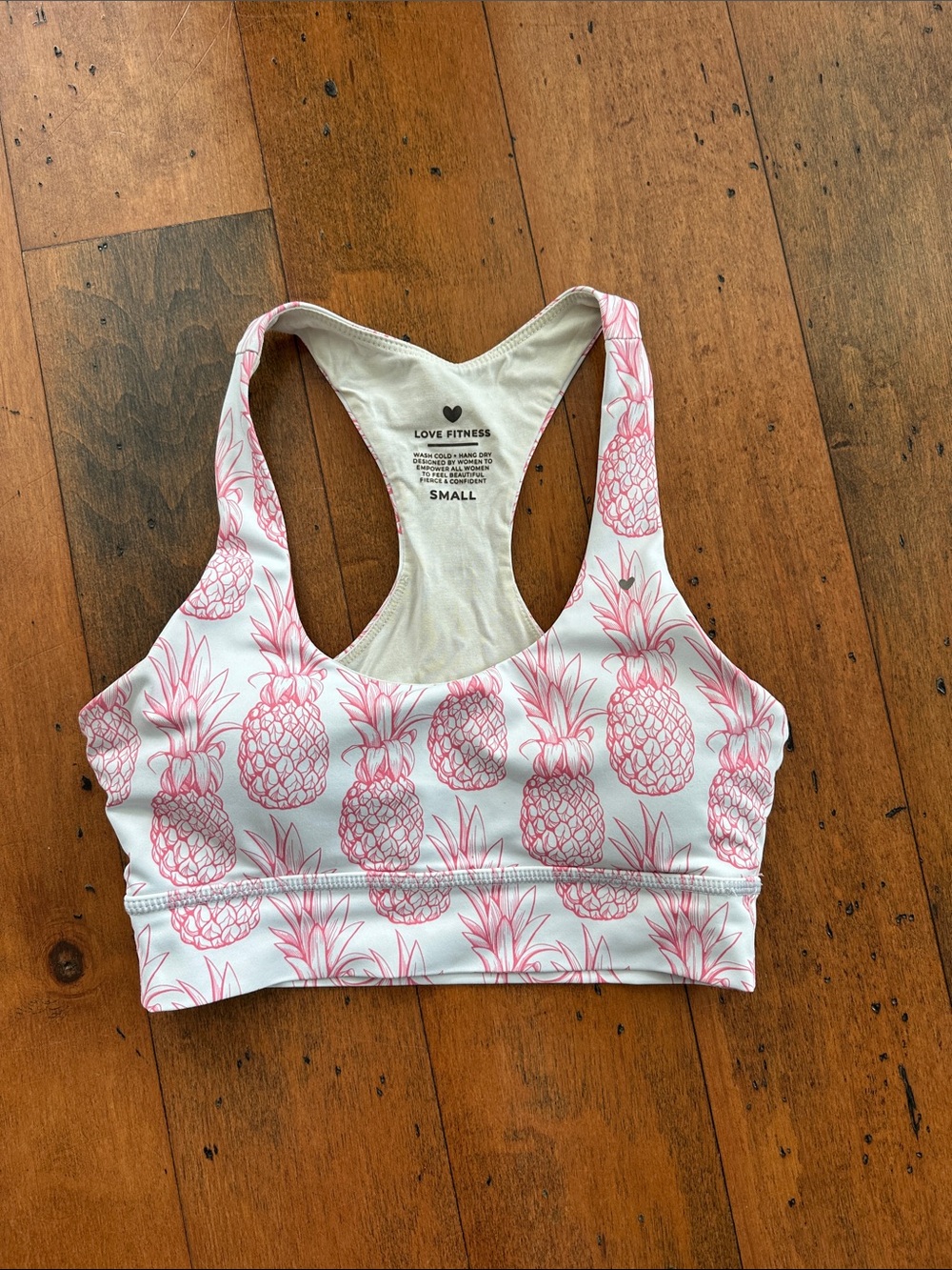 Love fitness Women's Pink Pineapple Print Sports Bra
